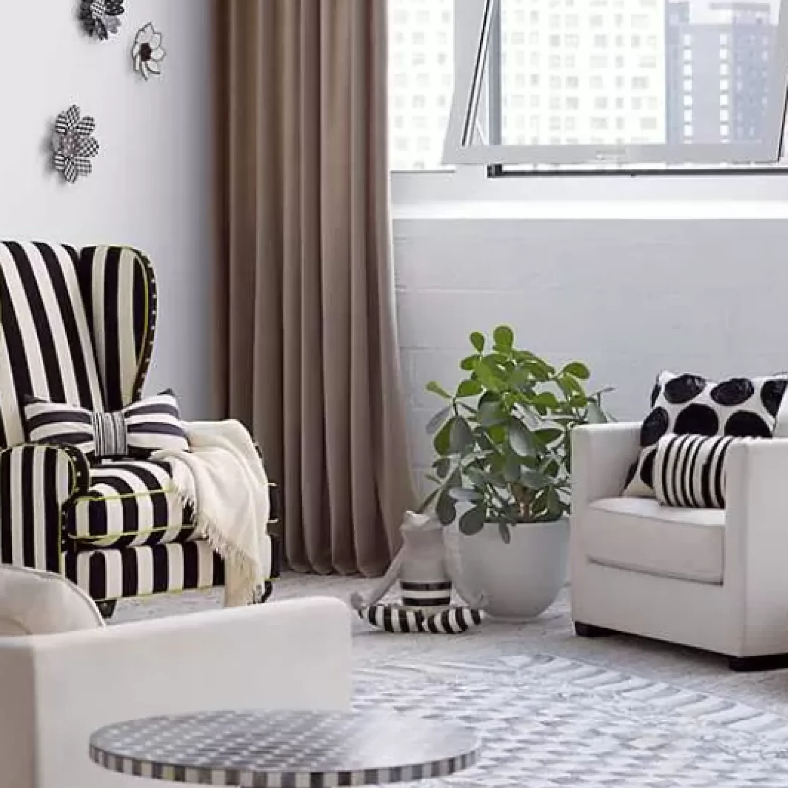 MacKenzie-Childs Marquee Bow Throw Pillow< Pillows, Throws, & Cushions