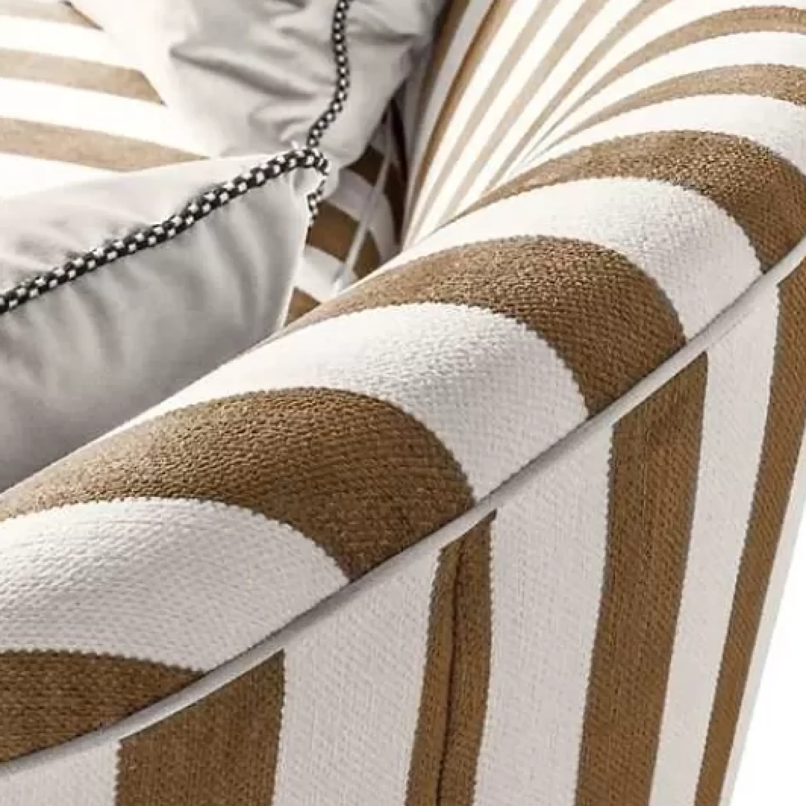 MacKenzie-Childs Marquee Brown Stripe Chenille Sofa< Living Room