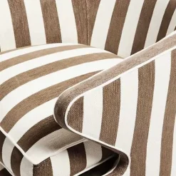 MacKenzie-Childs Marquee Brown Stripe Chenille Accent Chair< Living Room