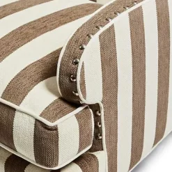 MacKenzie-Childs Marquee Brown Stripe Chenille Wing Chair< Living Room