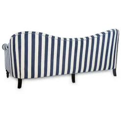 MacKenzie-Childs Marquee Navy Stripe Chenille Sofa< Living Room