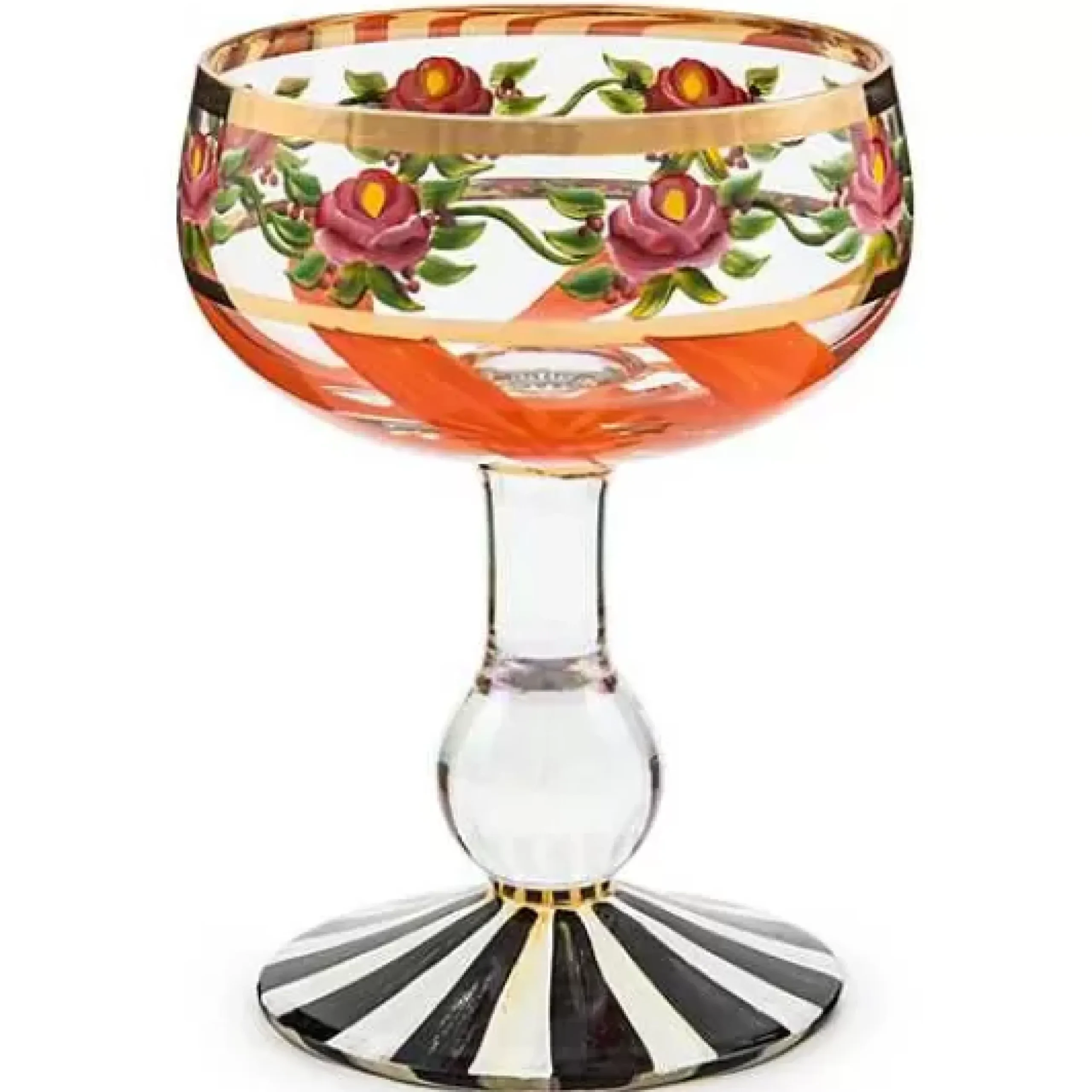 MacKenzie-Childs Maypole Apricot Coupe Glass< Fall Entertaining|Drinkware