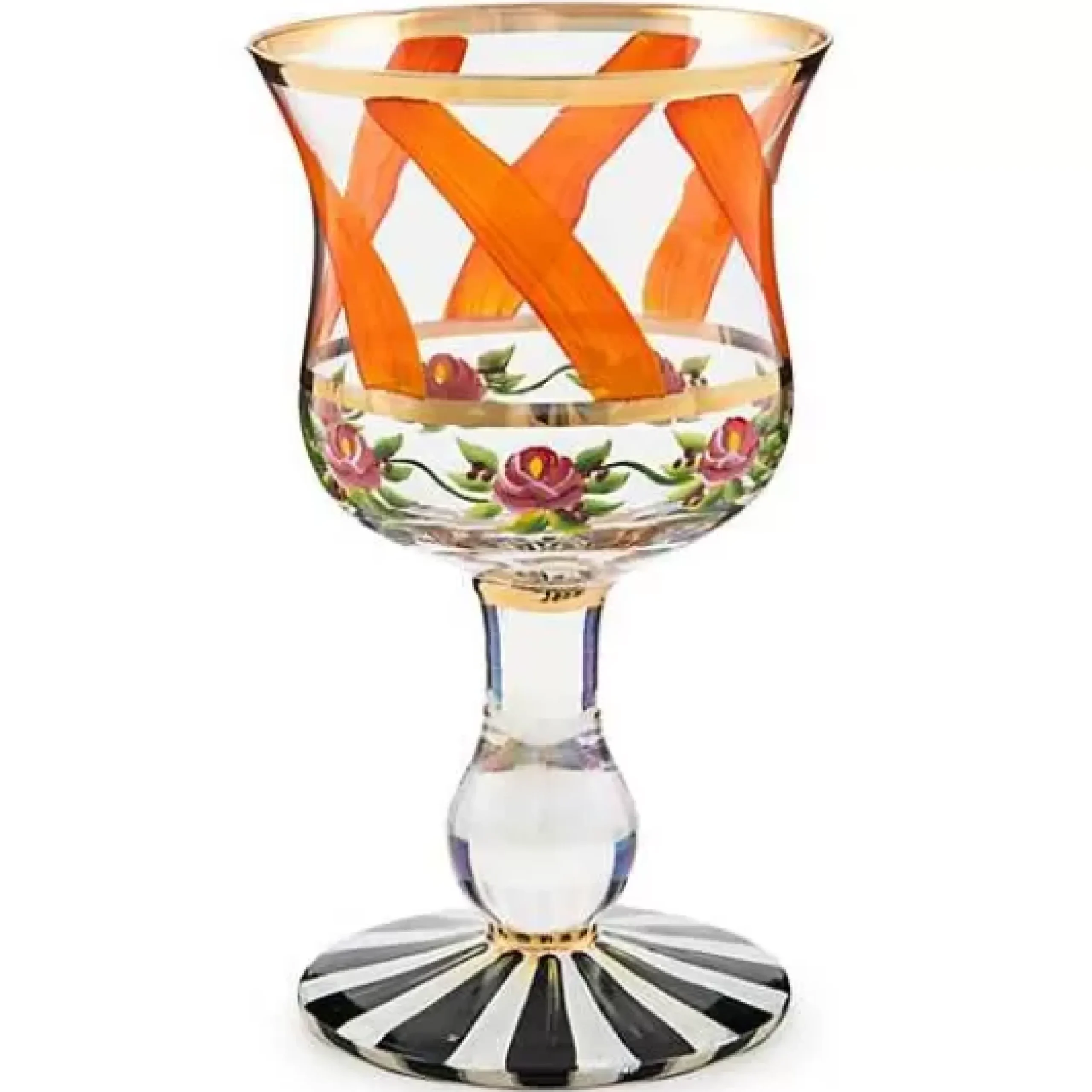 MacKenzie-Childs Maypole Apricot Wine Glass< Holiday|The Halloween Shop