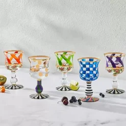 MacKenzie-Childs Maypole Apricot Wine Glass< Holiday|The Halloween Shop
