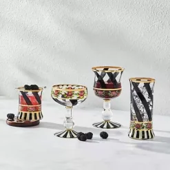 MacKenzie-Childs Maypole Black Wine Glass< Drinkware|Bar Entertaining