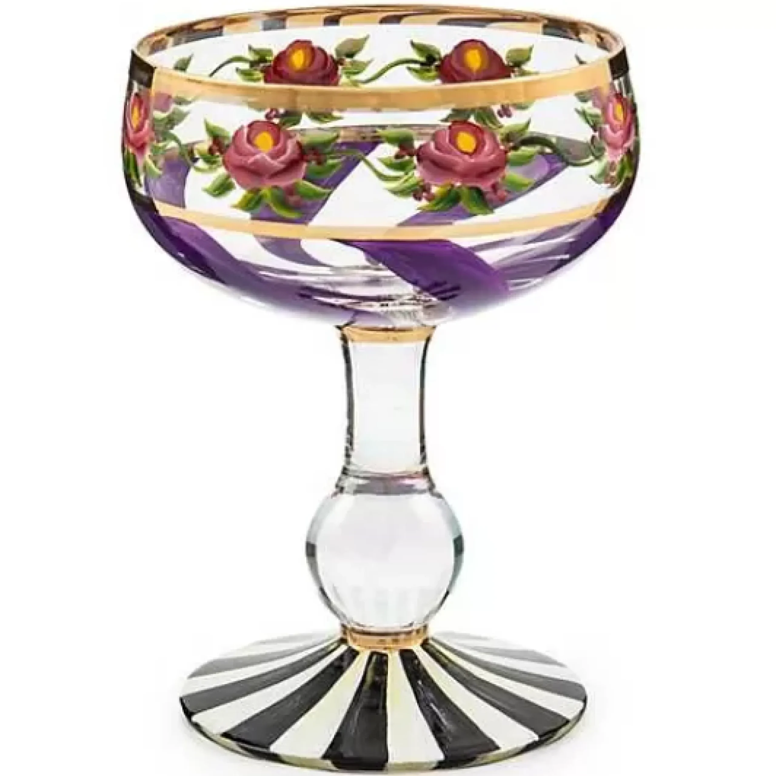 MacKenzie-Childs Maypole Lavender Coupe Glass< Drinkware