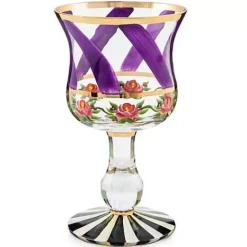 MacKenzie-Childs Maypole Lavender Wine Glass< Drinkware|Bar Entertaining