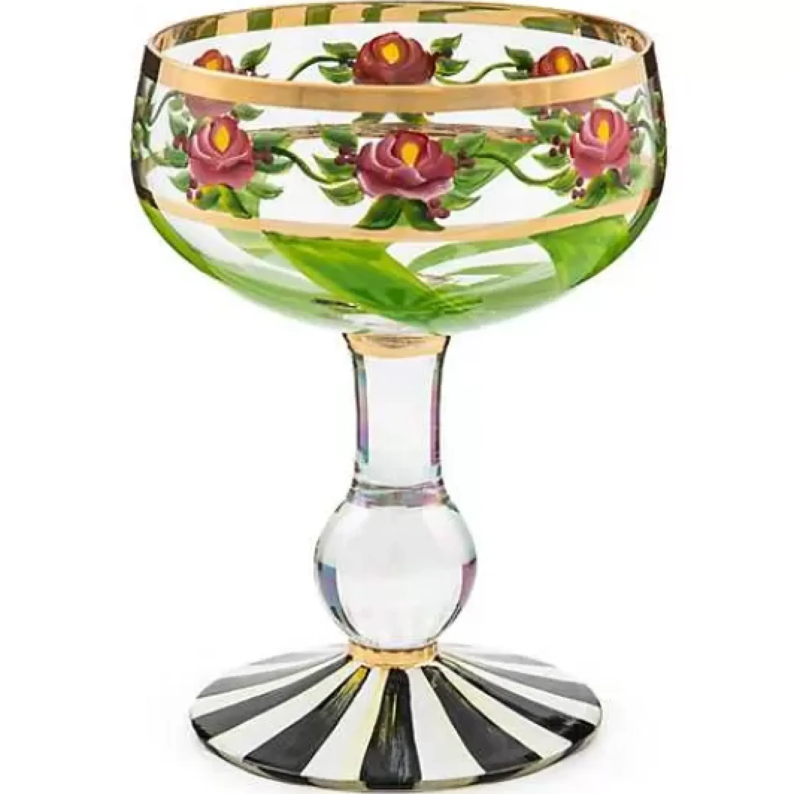 MacKenzie-Childs Maypole Leaf Coupe Glass< Drinkware