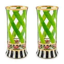 MacKenzie-Childs Maypole Leaf Highball Glass, Set of 2< Holiday|Drinkware