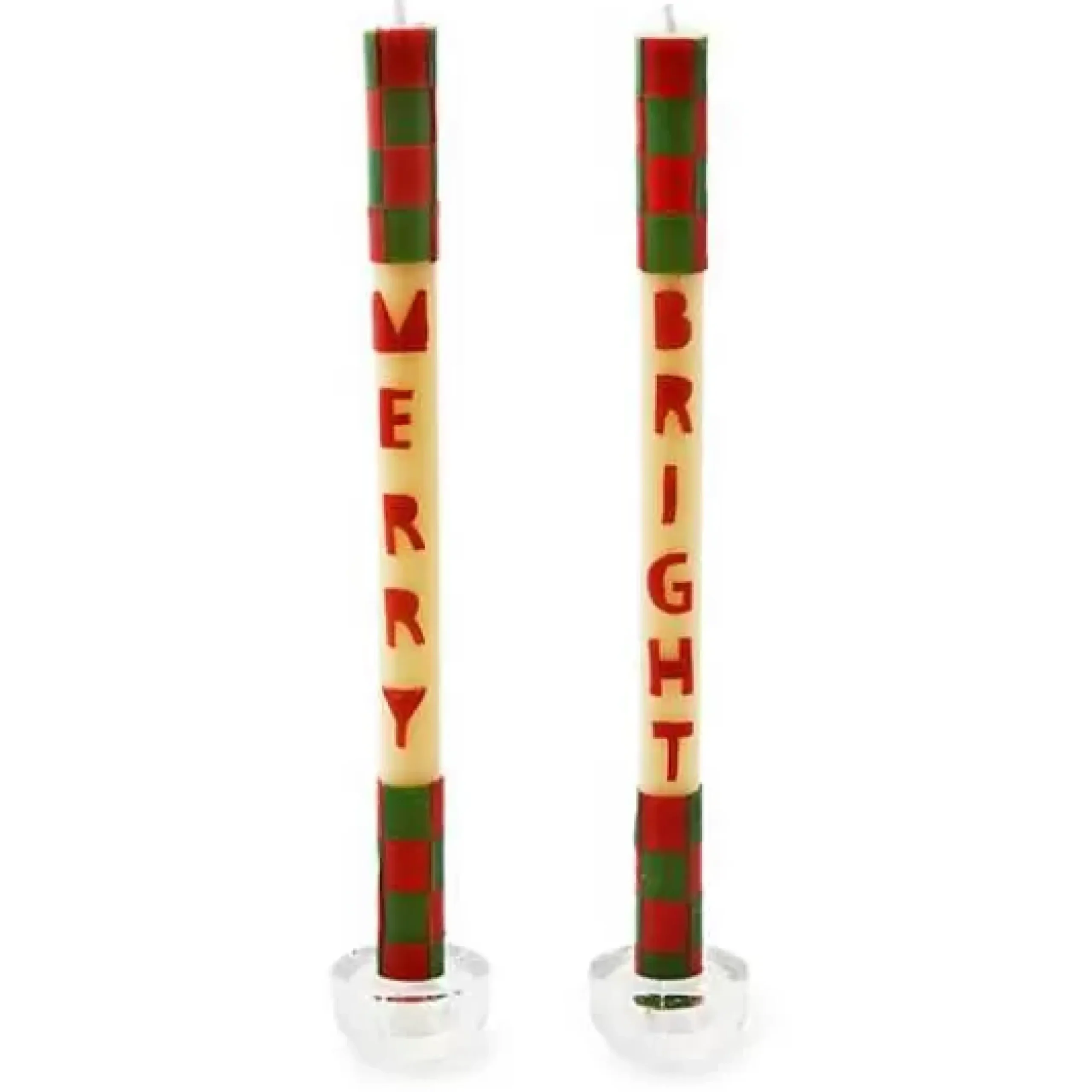 MacKenzie-Childs Merry Bright Dinner Candles, Set of 2< Holiday|Candles & Fragrances