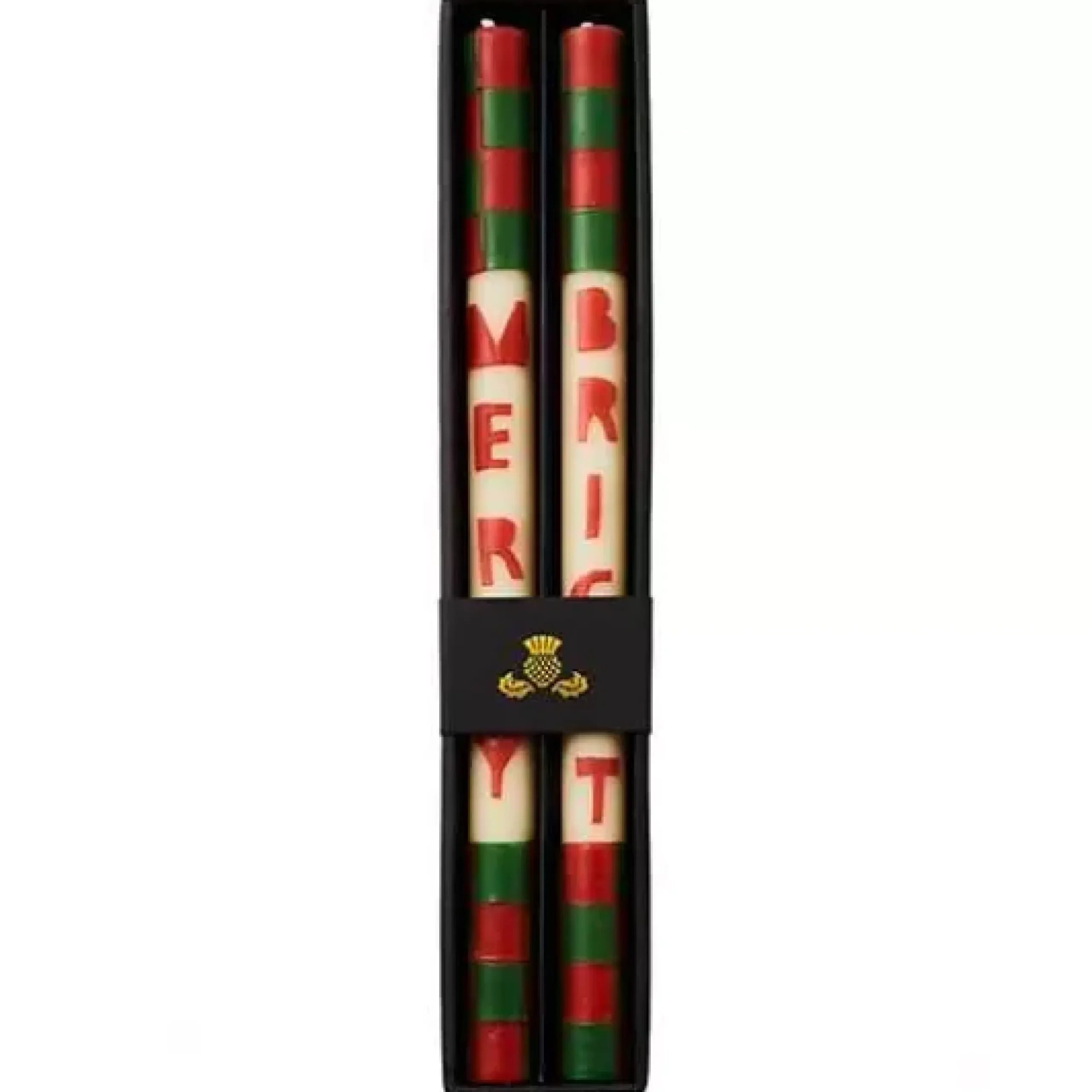 MacKenzie-Childs Merry Bright Dinner Candles, Set of 2< Holiday|Candles & Fragrances