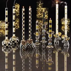 MacKenzie-Childs Mini Black  Gold Dinner Candles, Set of 6< The Halloween Shop|Candles & Fragrances