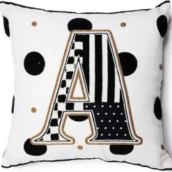 MacKenzie-Childs Monogram A Beaded Throw Pillow< Pillows, Throws, & Cushions