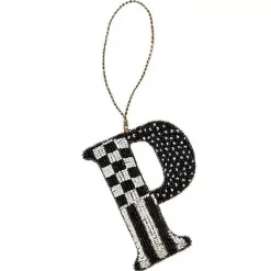 MacKenzie-Childs Monogram Beaded P Ornament< Holiday