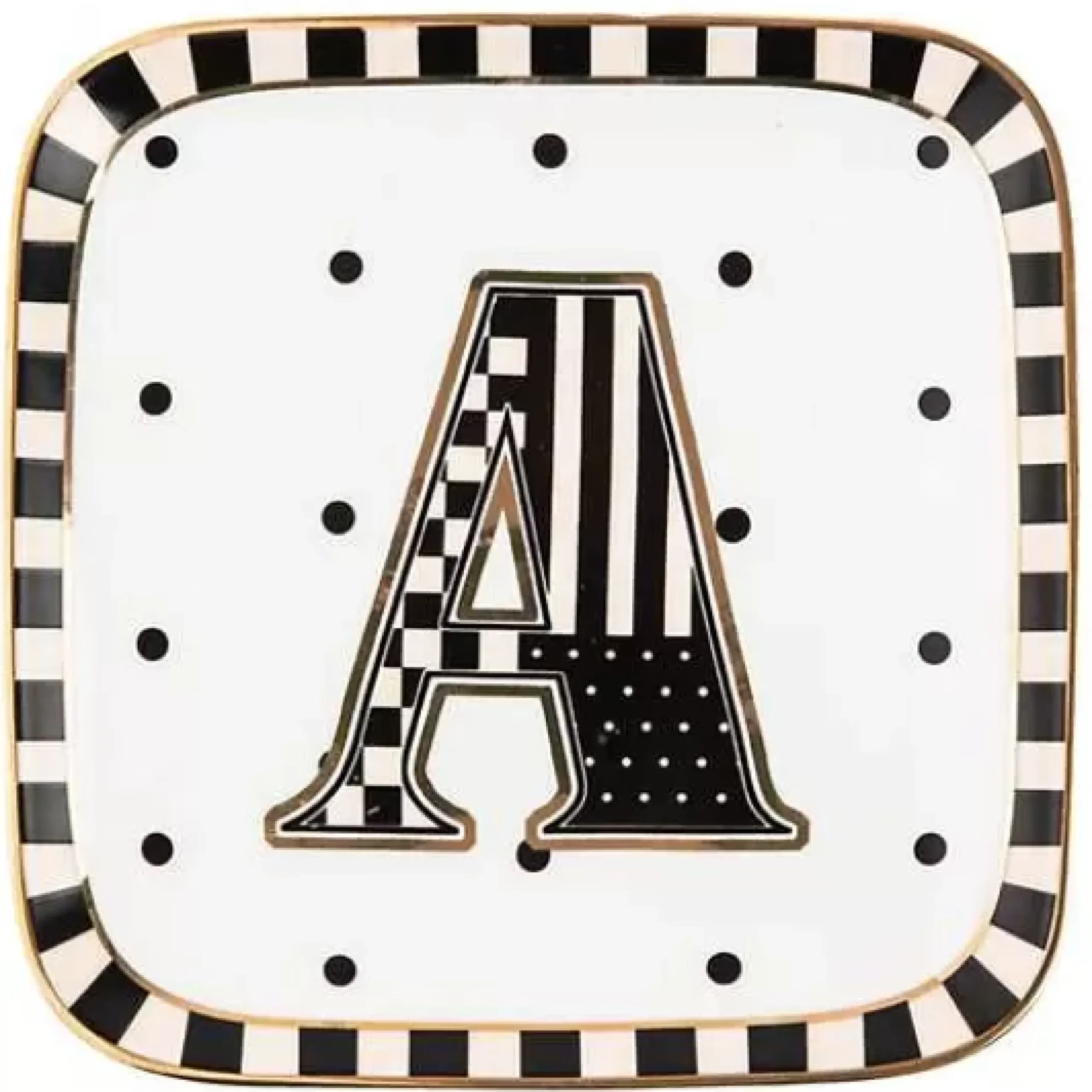 MacKenzie-Childs Monogram Dish - A< Dinnerware & Flatware