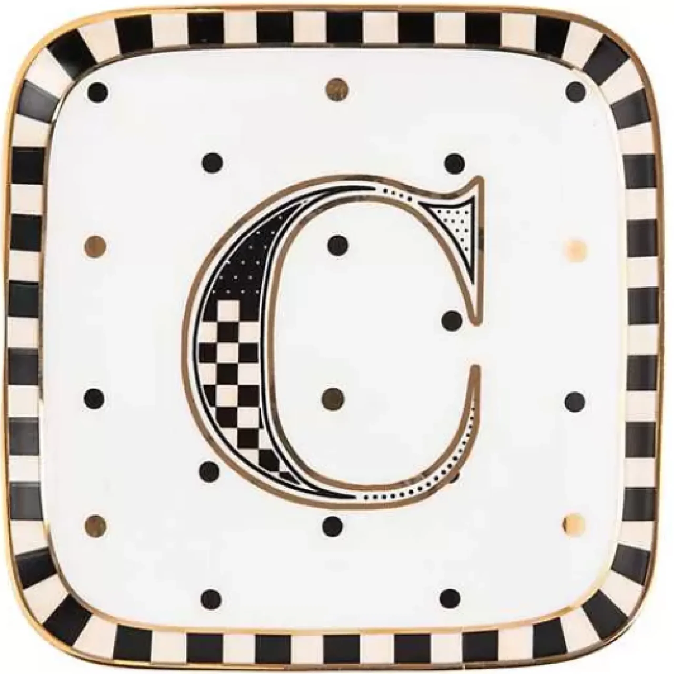 MacKenzie-Childs Monogram Dish - C< Dinnerware & Flatware