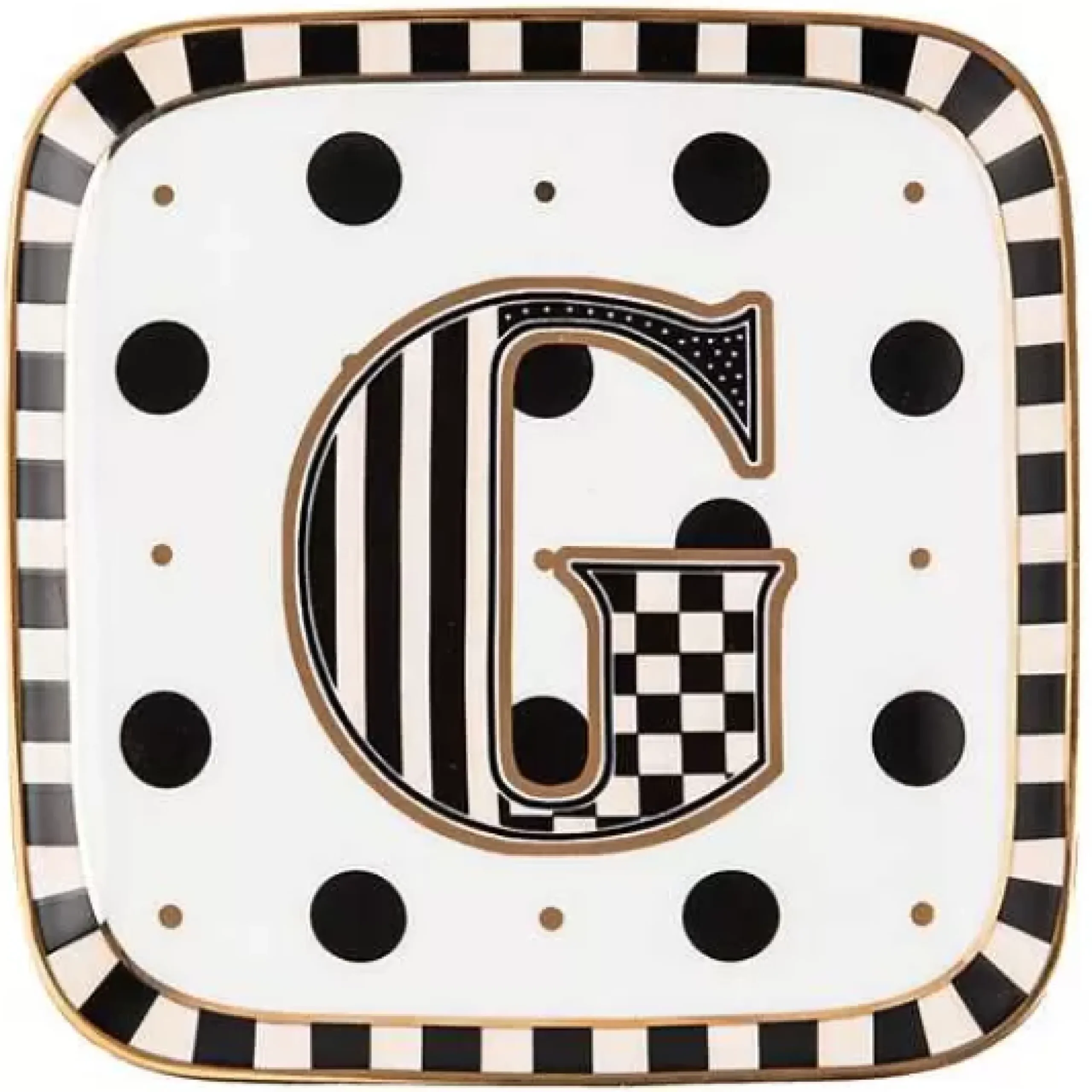 MacKenzie-Childs Monogram Dish - G< Dinnerware & Flatware