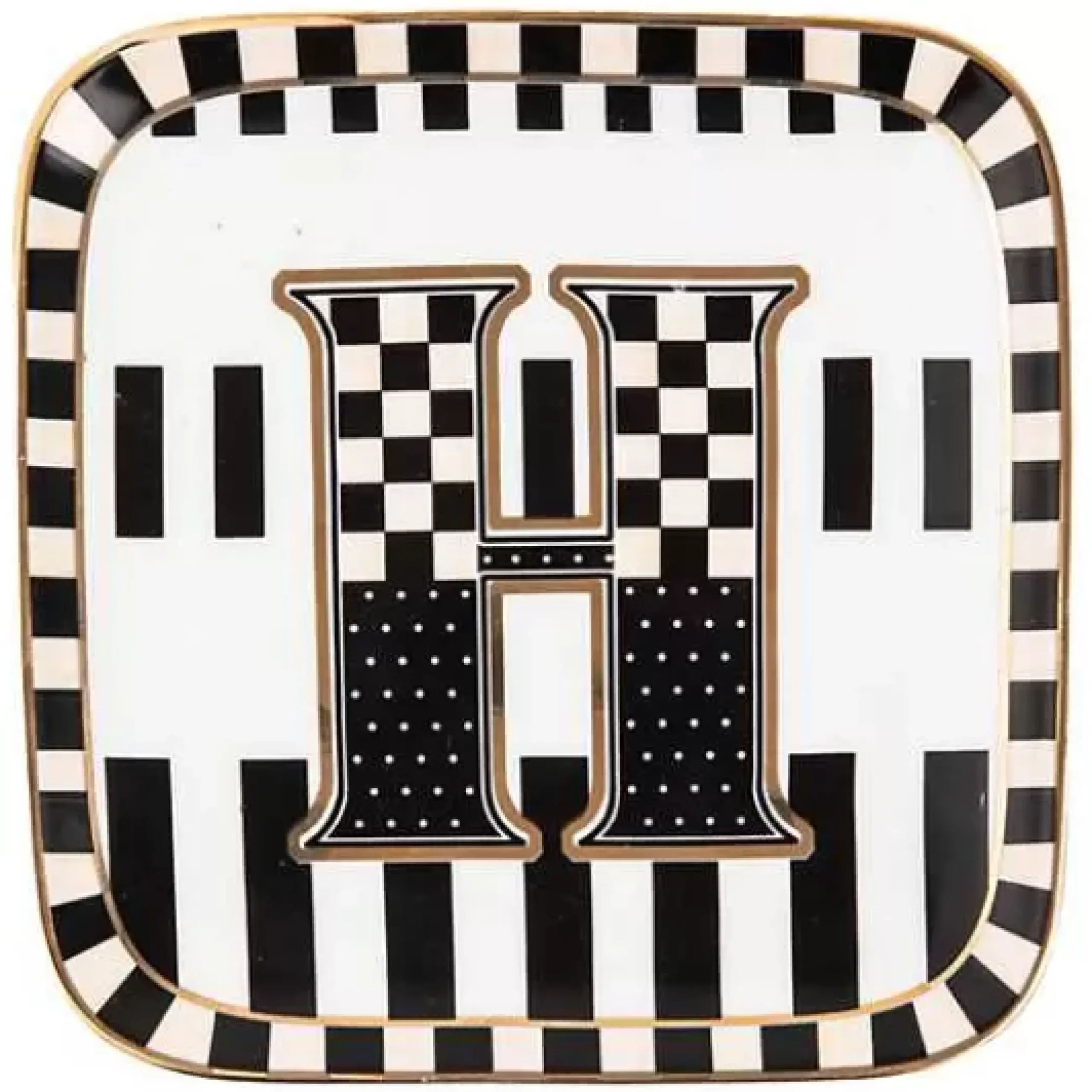 MacKenzie-Childs Monogram Dish - H< Dinnerware & Flatware
