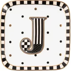 MacKenzie-Childs Monogram Dish - J< Dinnerware & Flatware