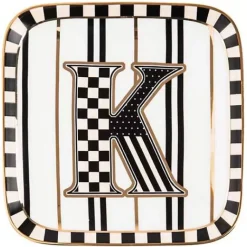 MacKenzie-Childs Monogram Dish - K< Dinnerware & Flatware