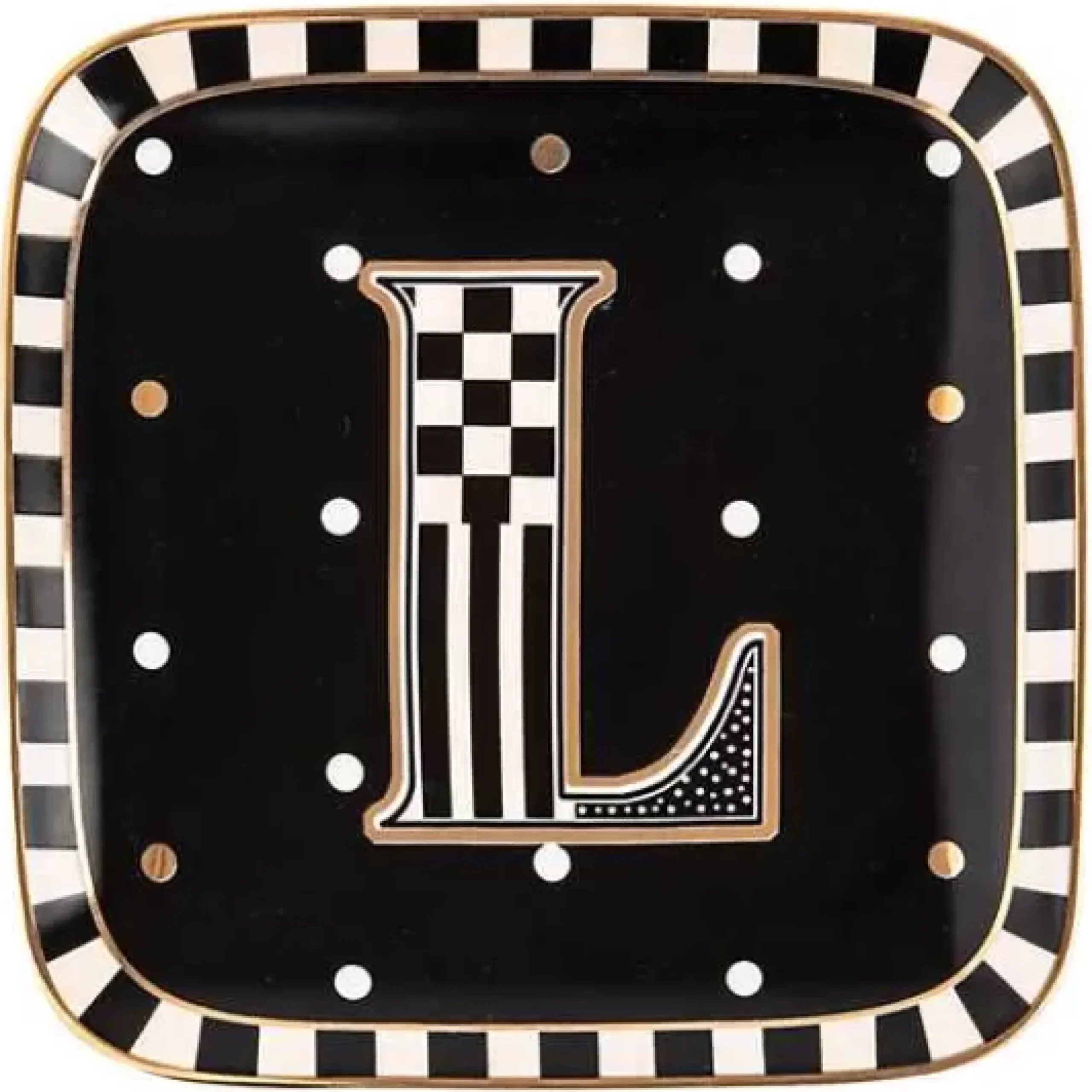 MacKenzie-Childs Monogram Dish - L< Dinnerware & Flatware