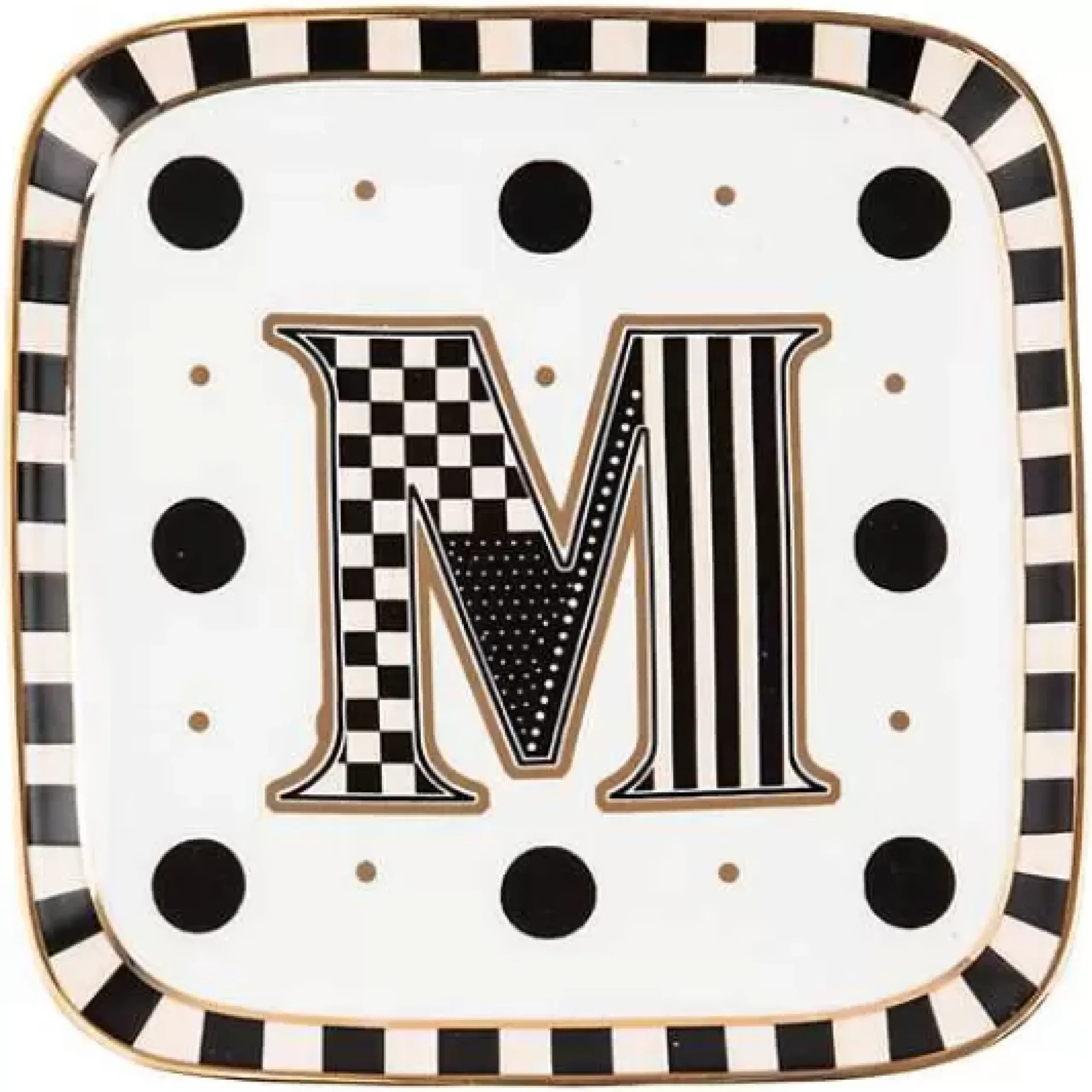 MacKenzie-Childs Monogram Dish - M< Dinnerware & Flatware