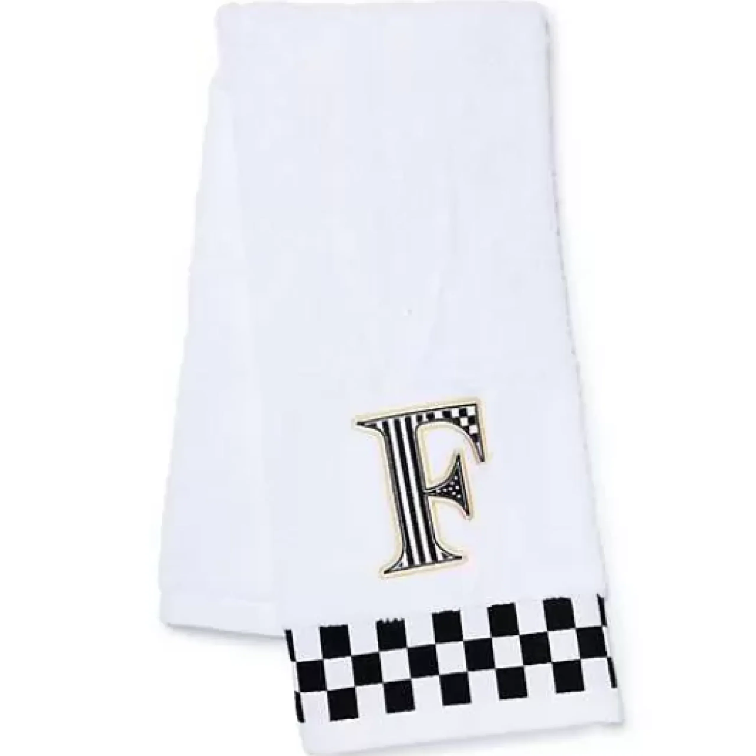 MacKenzie-Childs Monogram F Check Hand Towel< Bath & Bath Accessories