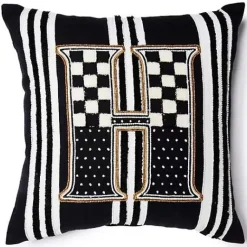 MacKenzie-Childs Monogram H Beaded Throw Pillow< Pillows, Throws, & Cushions