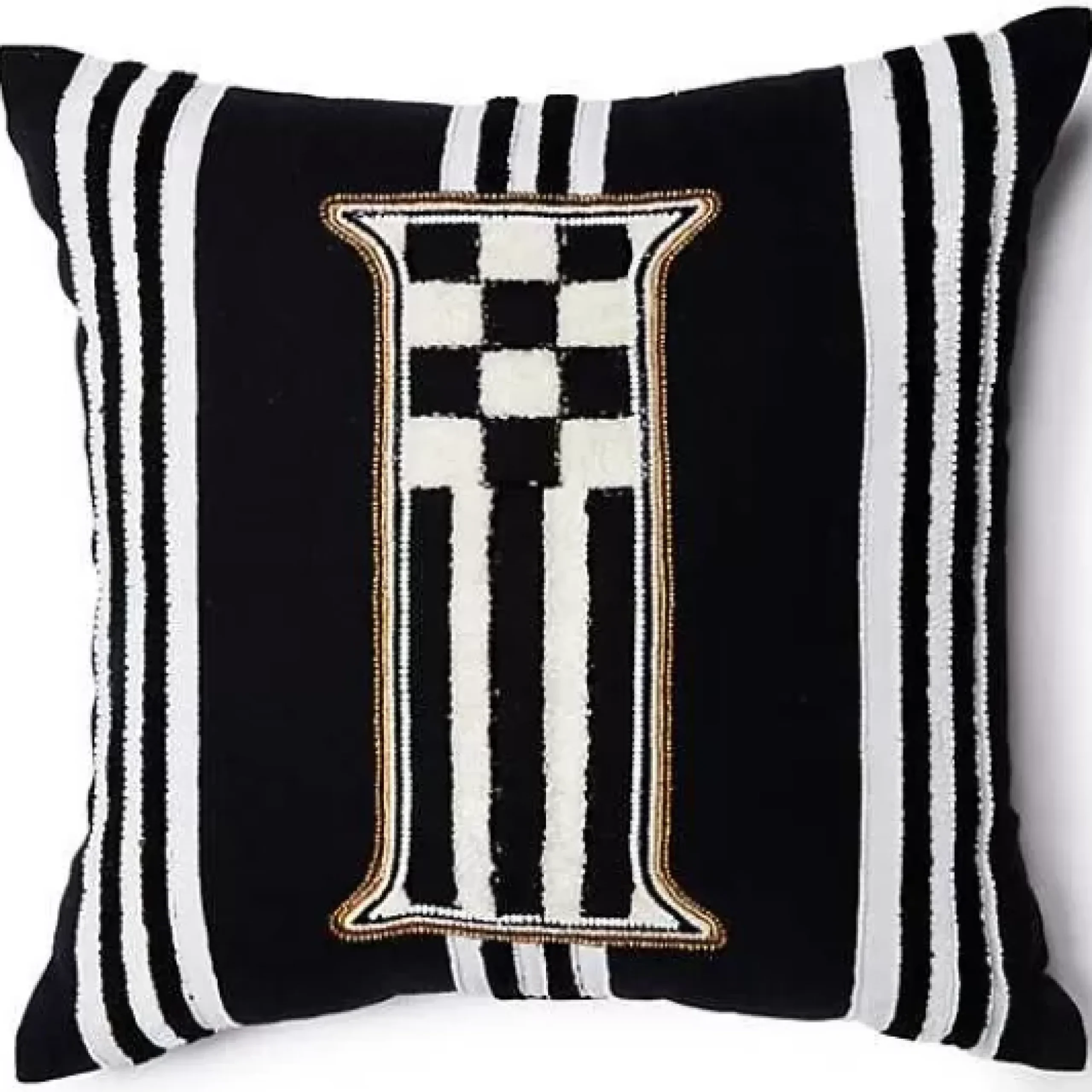 MacKenzie-Childs Monogram I Beaded Throw Pillow< Pillows, Throws, & Cushions