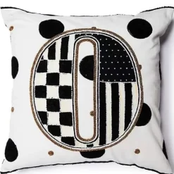 MacKenzie-Childs Monogram O Beaded Throw Pillow< Pillows, Throws, & Cushions