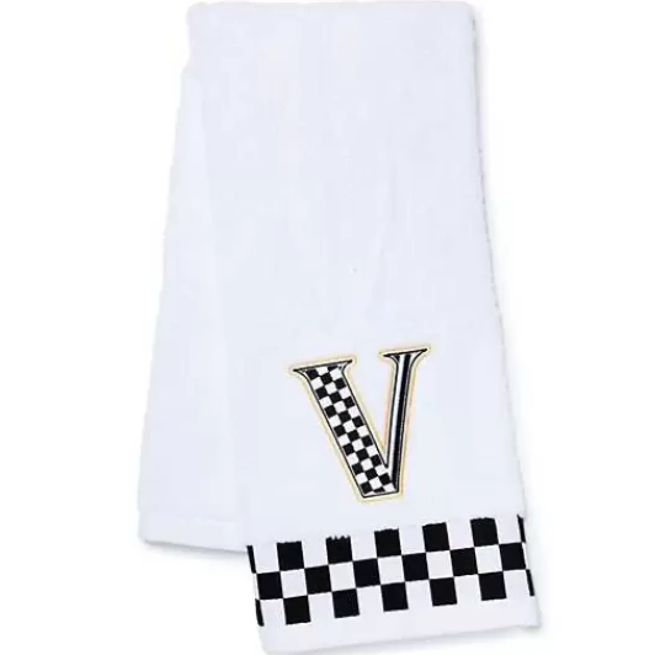 MacKenzie-Childs Monogram V Check Hand Towel< Bath & Bath Accessories