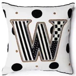 MacKenzie-Childs Monogram W Beaded Throw Pillow< Pillows, Throws, & Cushions
