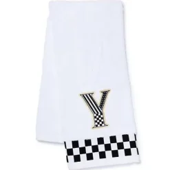 MacKenzie-Childs Monogram Y Check Hand Towel< Bath & Bath Accessories