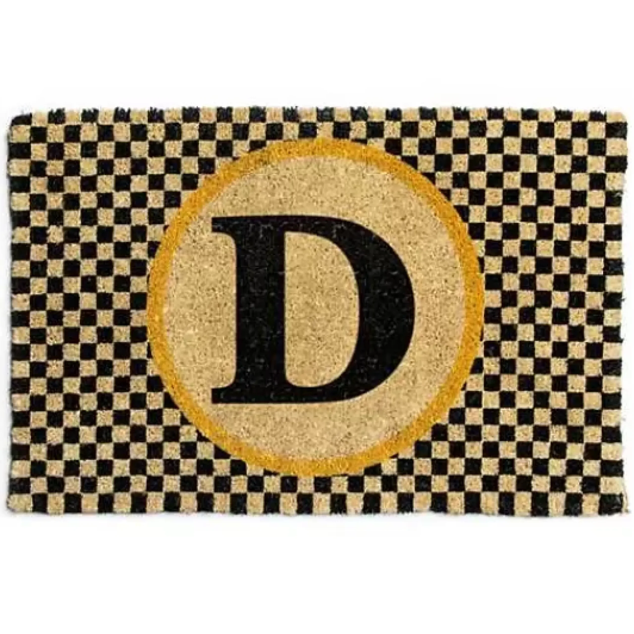 MacKenzie-Childs Monogrammed D Entrance Mat< Outdoor|Rugs