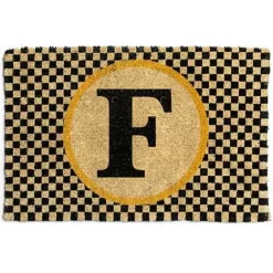 MacKenzie-Childs Monogrammed F Entrance Mat< Outdoor|Rugs