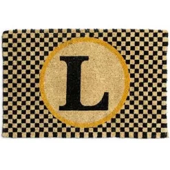 MacKenzie-Childs Monogrammed L Entrance Mat< Outdoor|Rugs