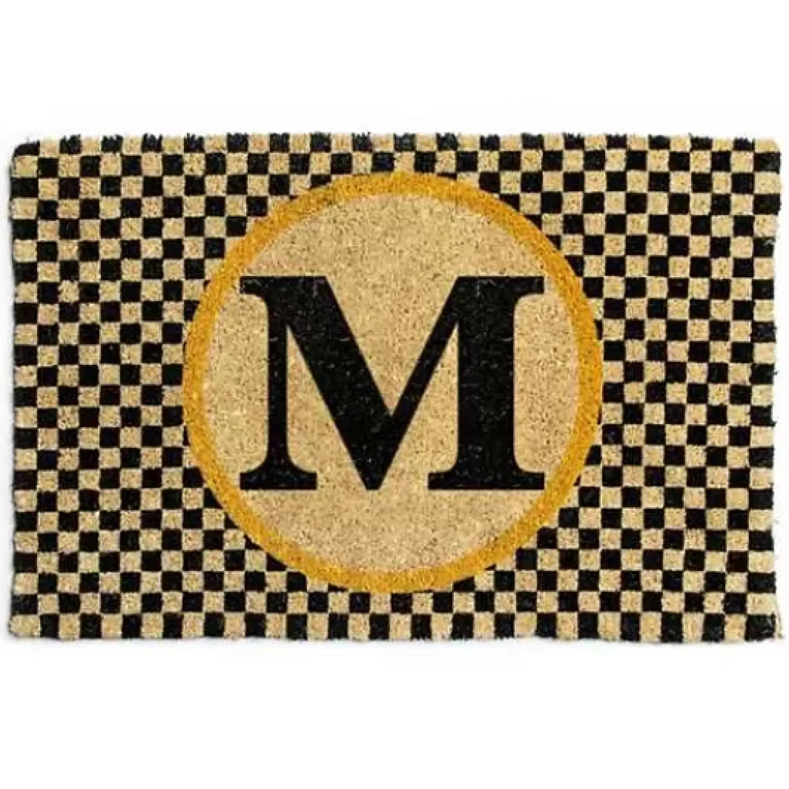 MacKenzie-Childs Monogrammed M Entrance Mat< Outdoor|Rugs