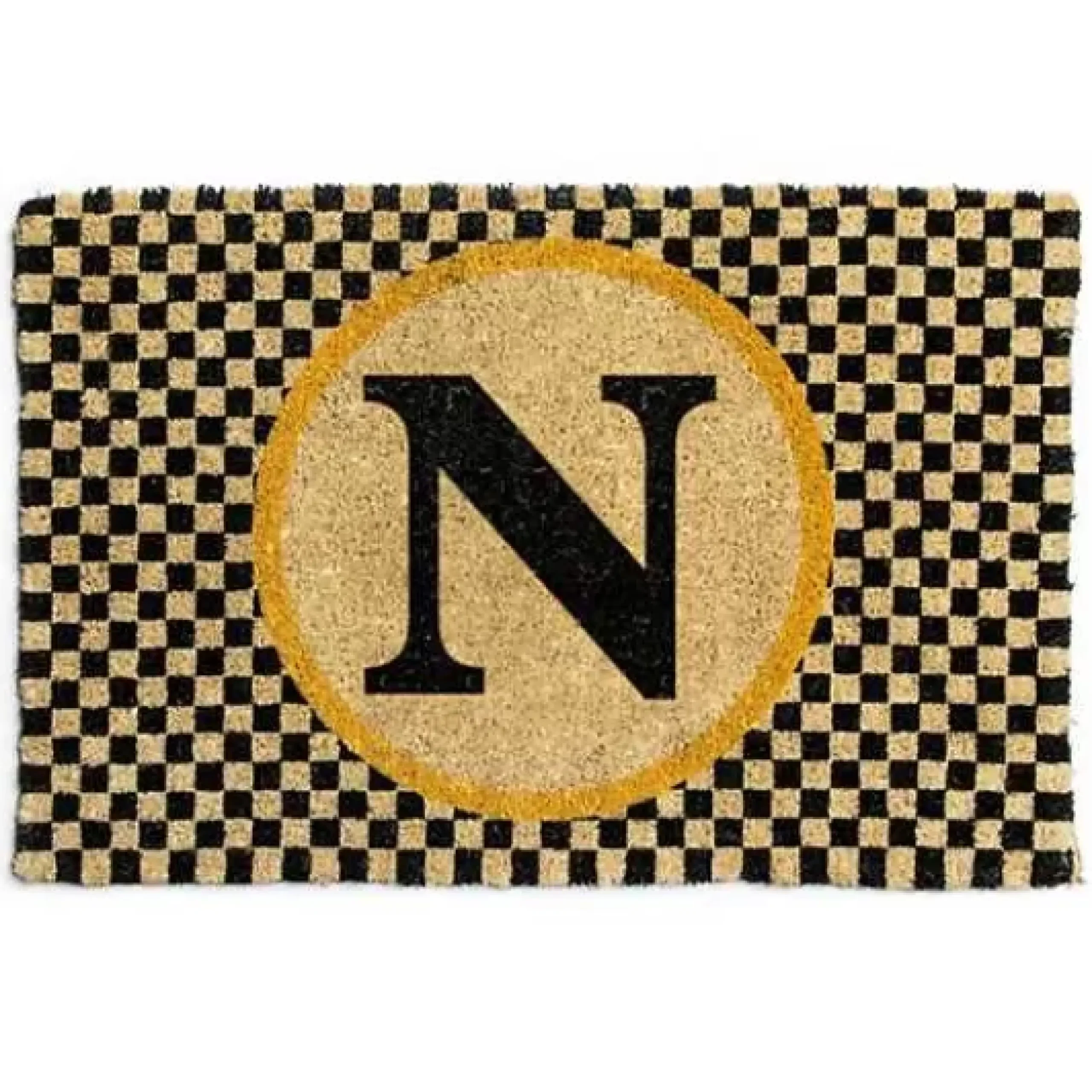 MacKenzie-Childs Monogrammed N Entrance Mat< Outdoor|Rugs
