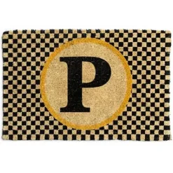 MacKenzie-Childs Monogrammed P Entrance Mat< Outdoor|Rugs