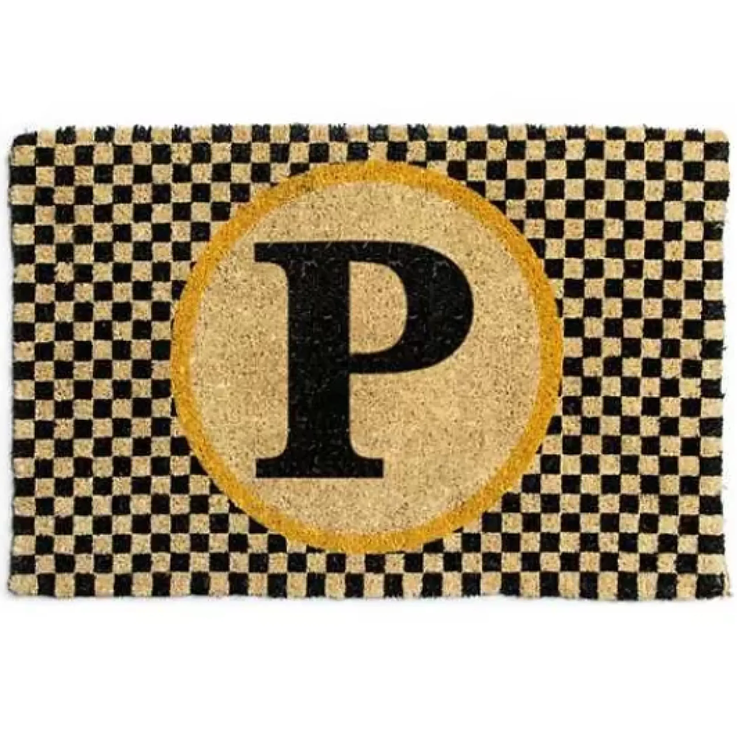 MacKenzie-Childs Monogrammed P Entrance Mat< Outdoor|Rugs