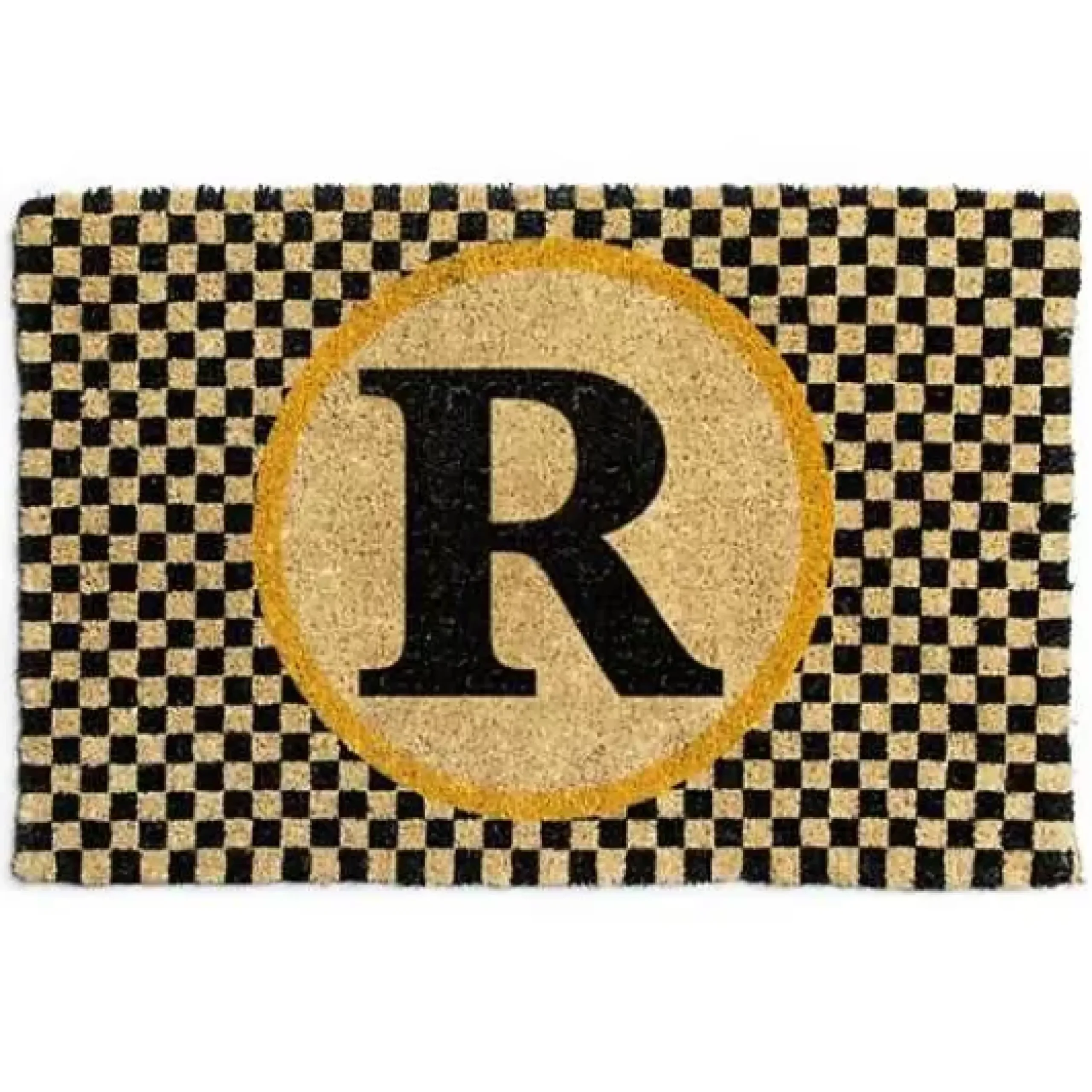 MacKenzie-Childs Monogrammed R Entrance Mat< Outdoor|Rugs