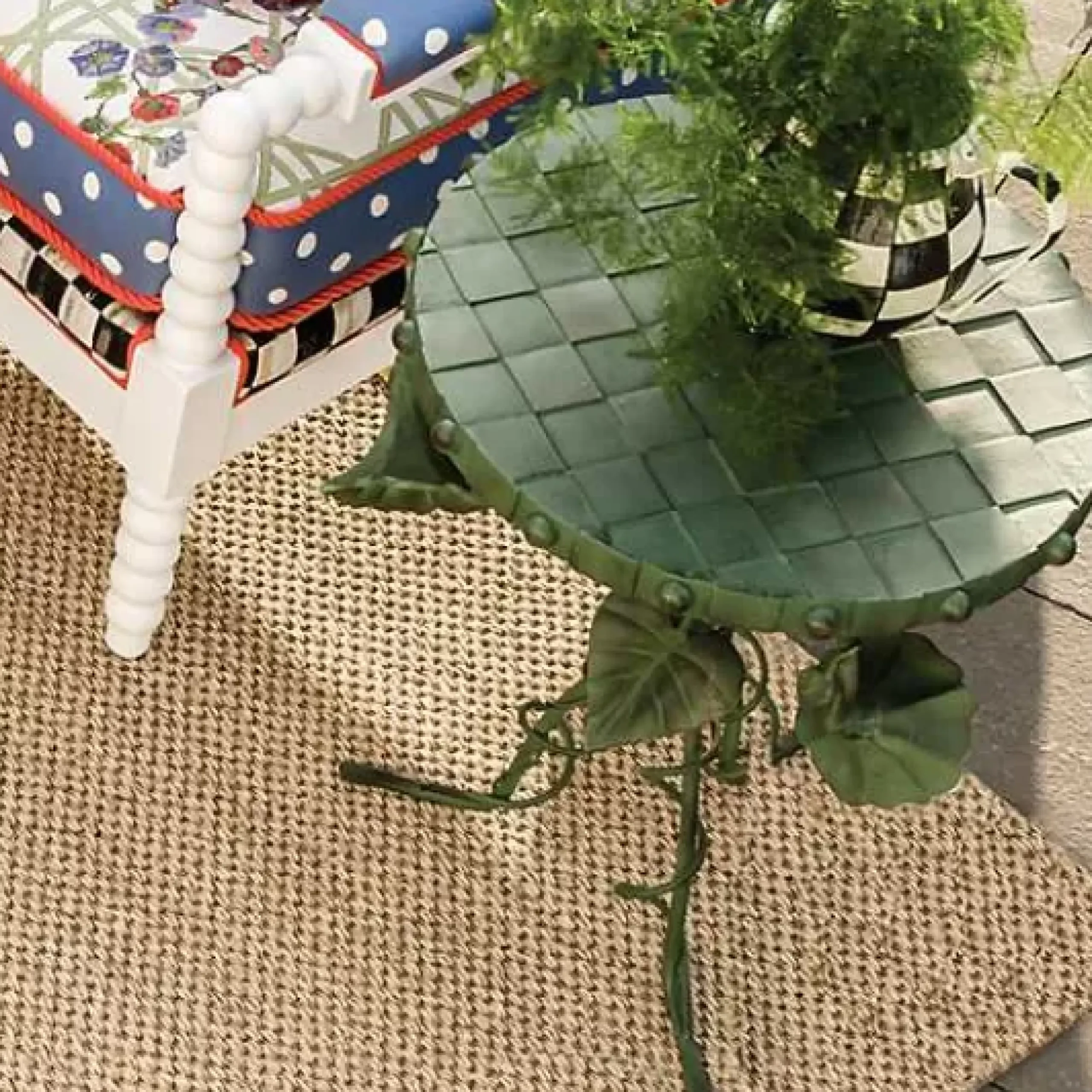 MacKenzie-Childs Morning Glory Accent Table< Outdoor