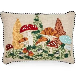 MacKenzie-Childs Mushroom Embellished Lumbar Pillow< Pillows, Throws, & Cushions