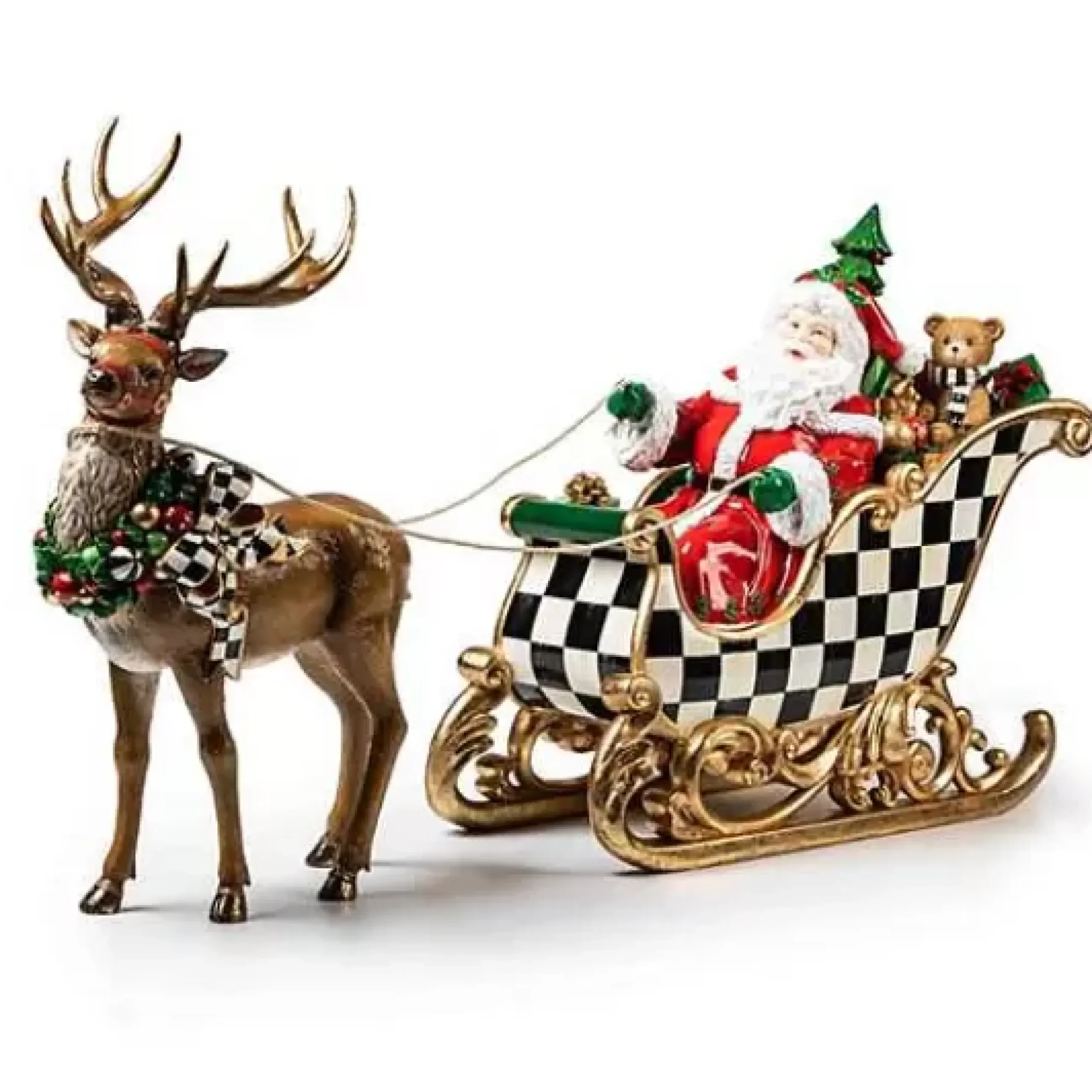 MacKenzie-Childs Night Before Christmas Santa Sleigh< Holiday|Room Accents