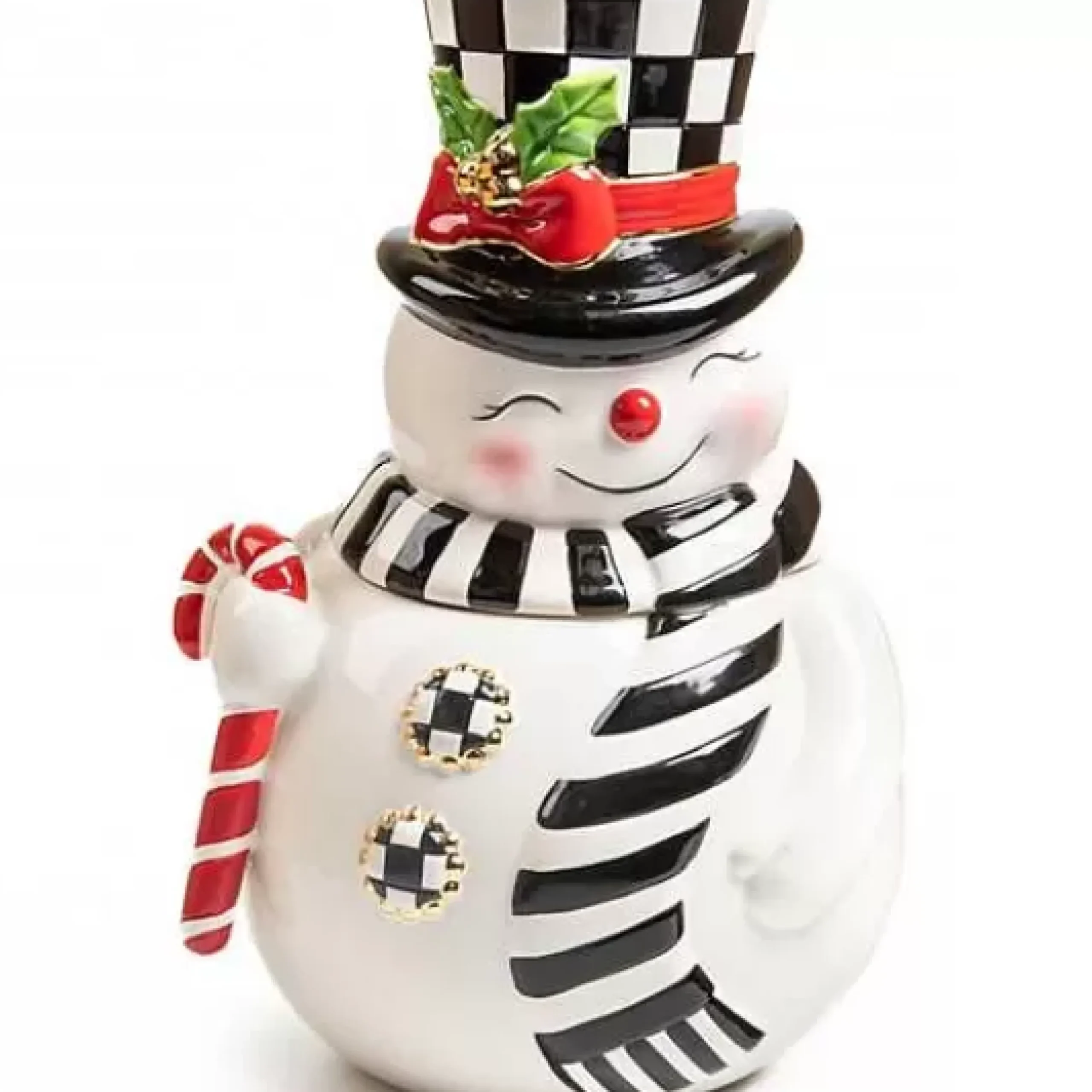 MacKenzie-Childs Nostalgia Snowman Cookie Jar< Kitchen Storage & Organization