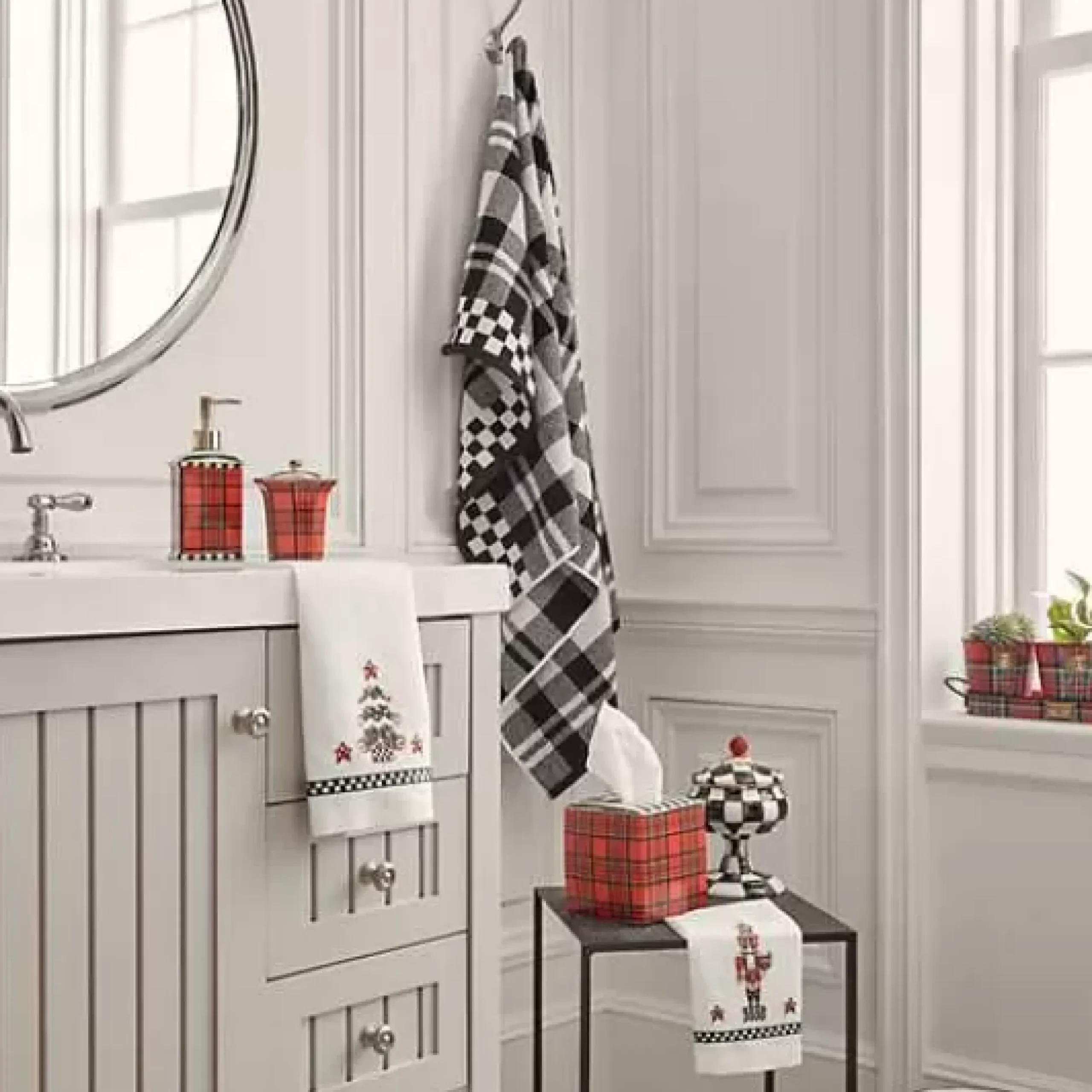 MacKenzie-Childs Nutcracker Tree Guest Towels, Set of 2< Holiday|Bath & Bath Accessories