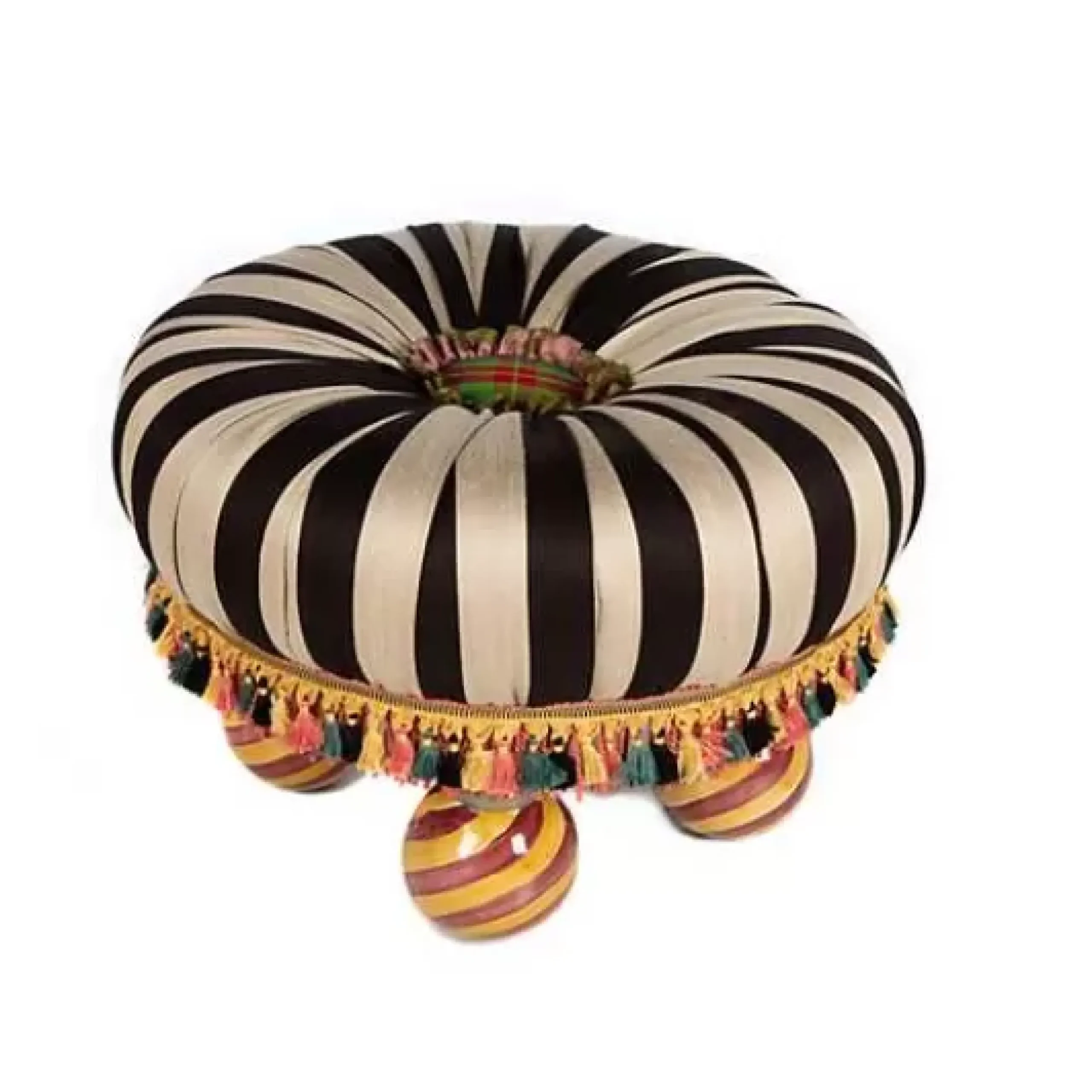 MacKenzie-Childs On Wall Street Tuffet< Living Room
