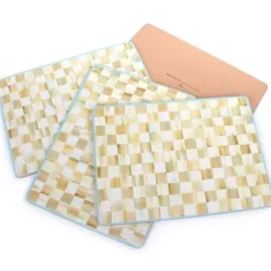MacKenzie-Childs Parchment Check Cork Back Placemats, Set of 4< Table Accessories|Kitchen & Table Linens
