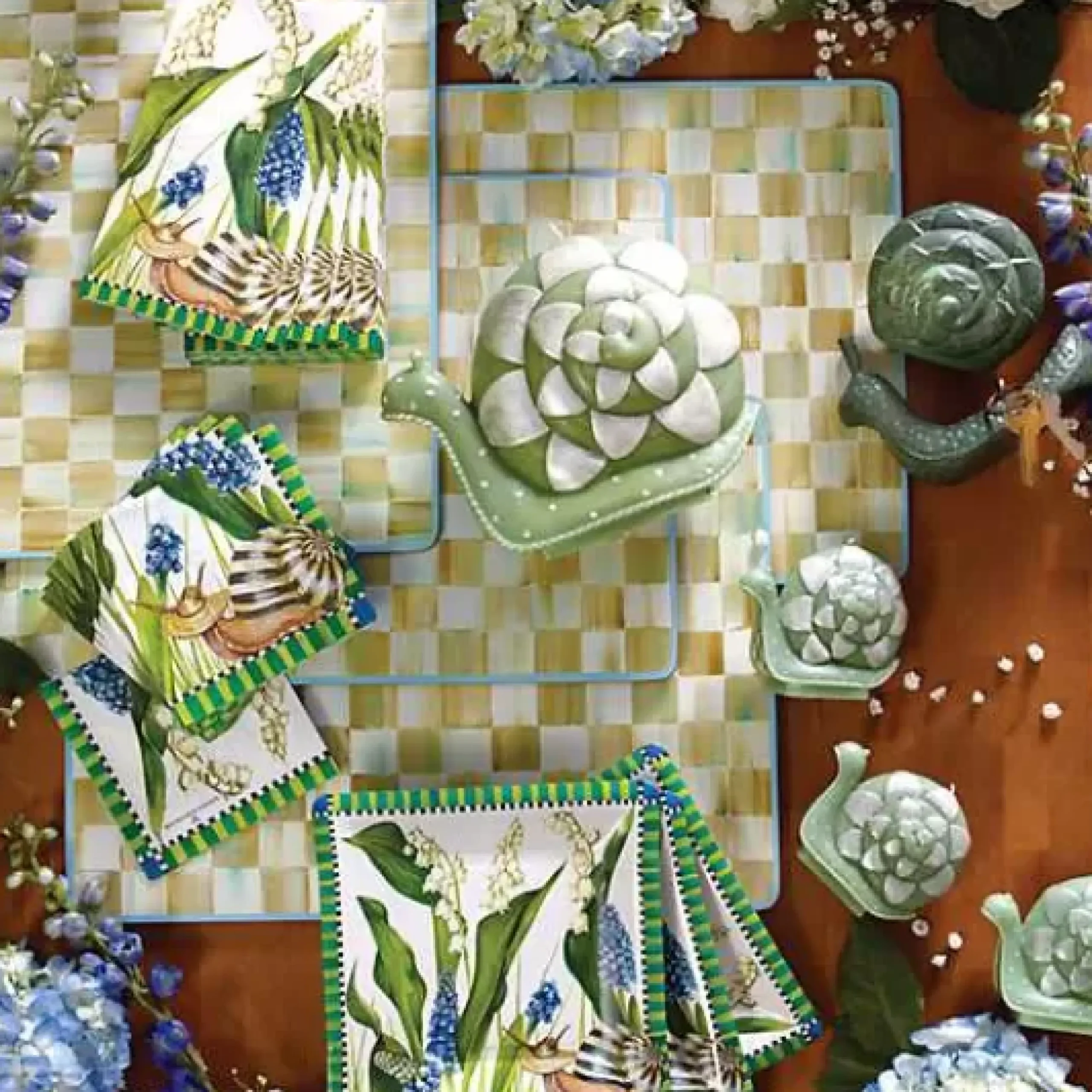 MacKenzie-Childs Parchment Check Cork Back Placemats, Set of 4< Table Accessories|Kitchen & Table Linens