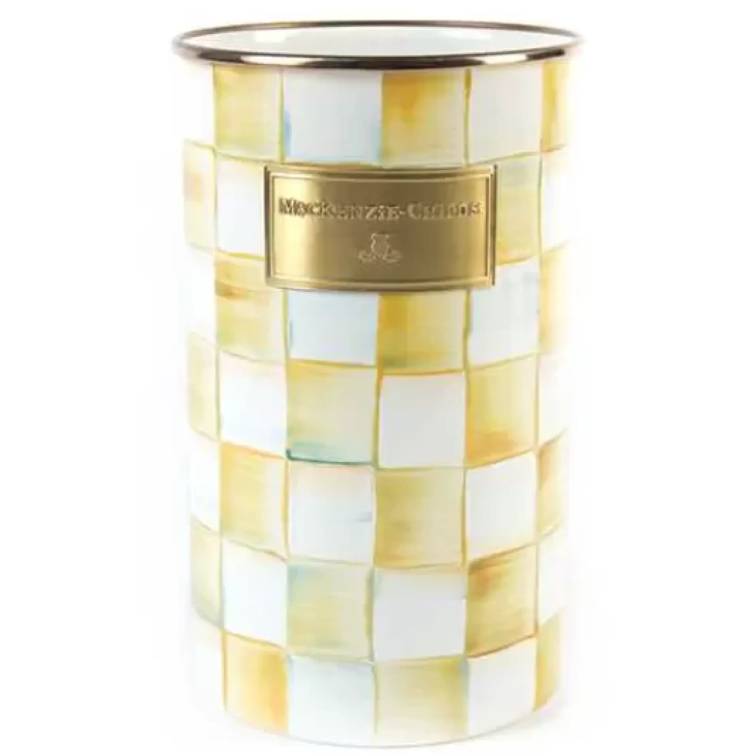 MacKenzie-Childs Parchment Check Utensil Holder< Kitchen Storage & Organization